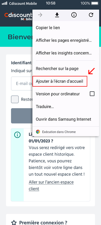 Ajouter Un Raccourci Votre Espace Client Sur L cran D accueil De Ajouter Un Raccourci Votre Espace Client Sur L cran D accueil De