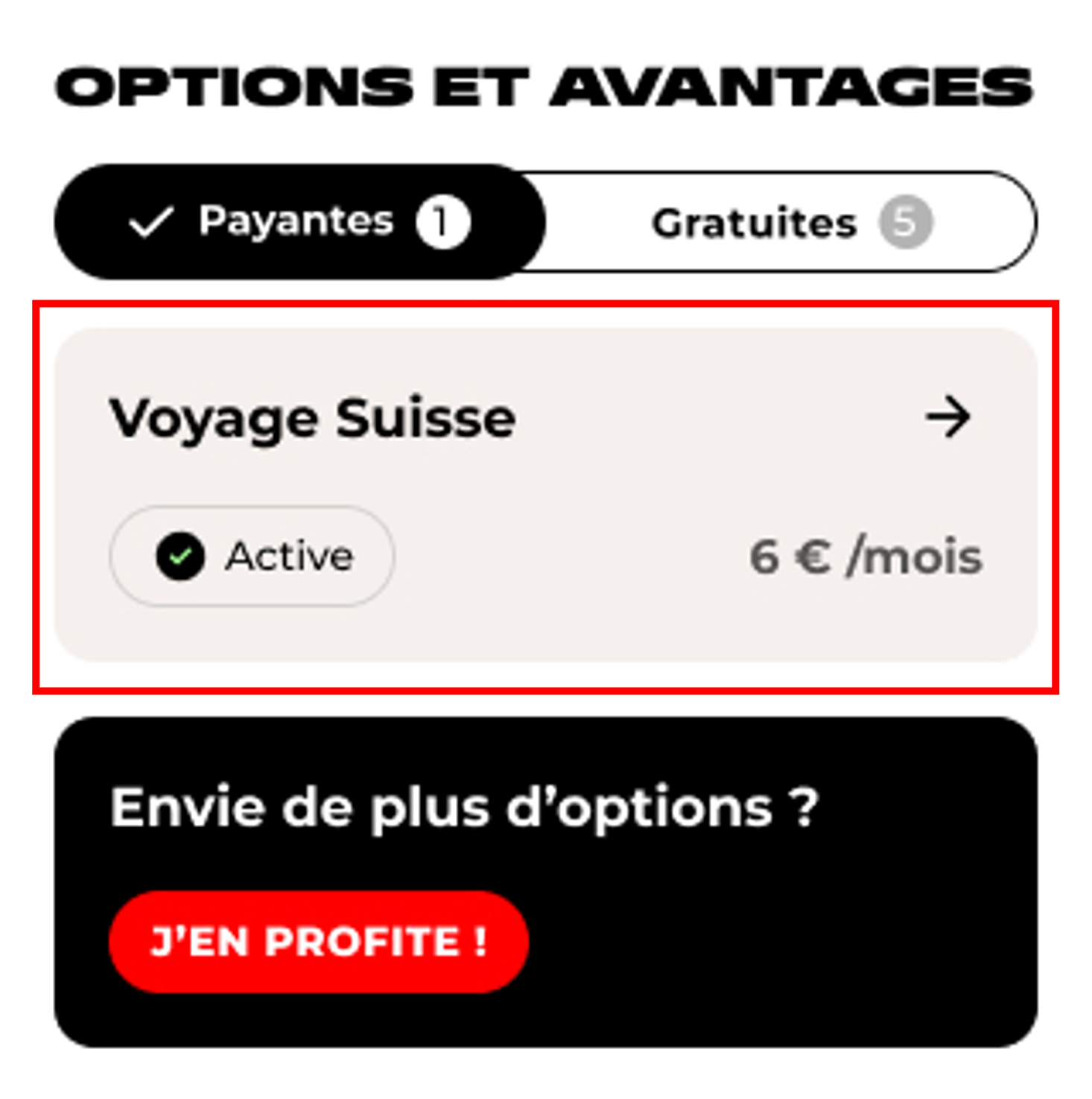 Etape 2 - Cliquer sur l'option dédiée (Résilier une option sur l'espace client)