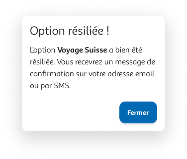 Etape 5 - Confirmation de résiliation de l'option(Résilier option espace client Auchan Telecom)